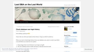 Check database user login history | Lost DBA on the Lost World