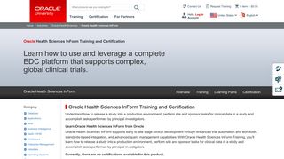 Oracle Health Sciences InForm Training and Certification | Oracle ...