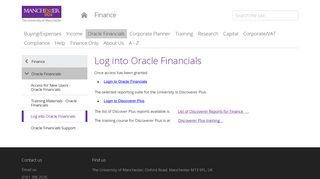 Log into Oracle Financials (The University of Manchester) - Finance