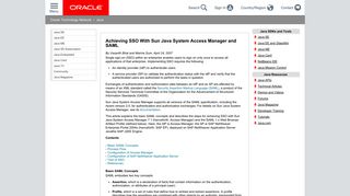 Achieving SSO With Sun Java System Access Manager and ... - Oracle