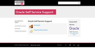 Oracle Self Service Support - Lancashire County Council