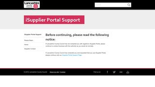 iSupplier Portal Support - Log In - Lancashire County Council