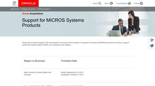 Support | Oracle and MICROS Systems