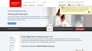 Training On Demand Home Page - Oracle University