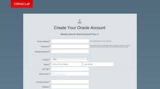 Oracle | Create Account