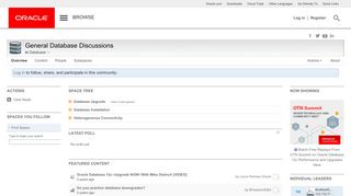 Space: General Database Discussions | Oracle Community