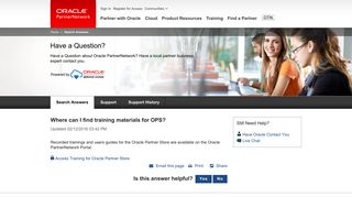 Oracle Partner Store | Training and Support