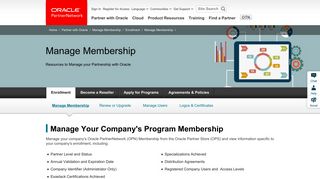 Manage Membership | Enrollment | Manage Membership | Oracle ...