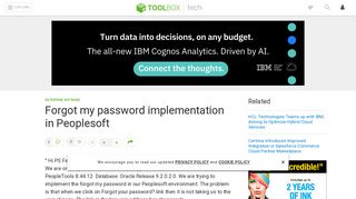 Forgot my password implementation in Peoplesoft - IT Toolbox