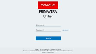 Primavera Unifier Login