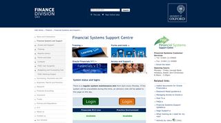 Financial Systems Support Centre, University Administration and ...