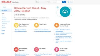 Getting Started with Oracle Service Cloud - Oracle Docs