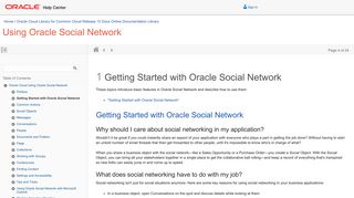 Getting Started with Oracle Social Network - Oracle Docs