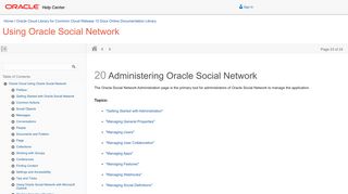 Administering Oracle Social Network - Oracle Docs