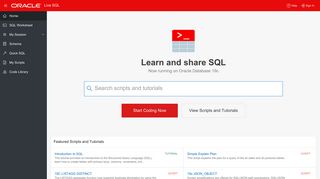 Oracle Live SQL