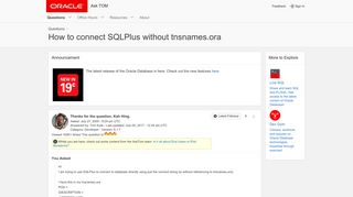 How to connect SQLPlus without tnsnames.ora - Ask Tom - Oracle