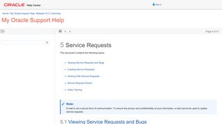 Service Requests - Oracle Docs