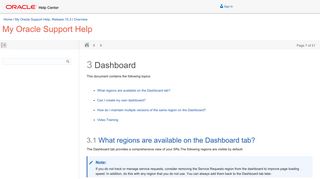 Dashboard - Oracle Docs
