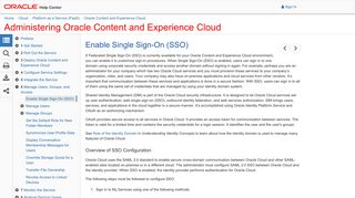 Enable Single Sign-On (SSO) - Oracle Docs
