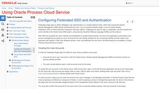 Configuring Federated SSO and Authentication - Oracle Docs