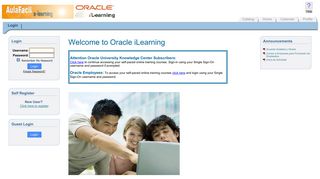 Login - Oracle iLearning