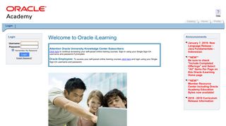 Login - Oracle iLearning