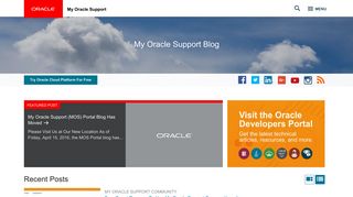 Oracle Blogs | My Oracle Support Blog