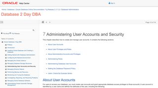 Administering User Accounts and Security - Oracle Docs