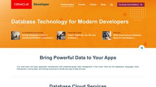 Database Technology | Oracle Developers - Oracle Developers Portal