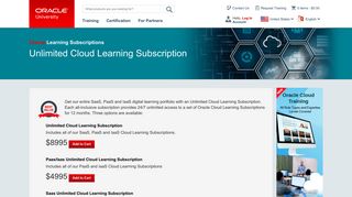 Unlimited Cloud Learning Subscription - Oracle University