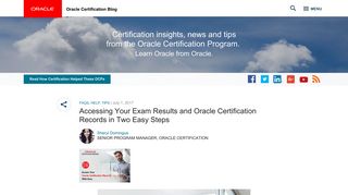 Accessing Your Exam Results and Oracle Certification Records in Two ...
