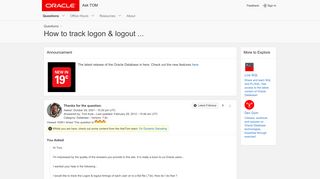 How to track logon & logout - Ask Tom - Oracle