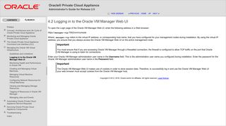 4.2 Logging in to the Oracle VM Manager Web UI - Oracle Docs