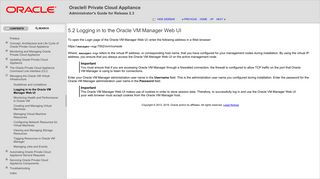 5.2 Logging in to the Oracle VM Manager Web UI - Oracle Docs