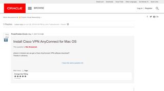 Install Cisco VPN AnyConnect for Mac OS | Oracle Community