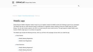 WebEx app - Oracle Docs