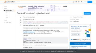 Oracle XE - Just can't login after install - Stack Overflow