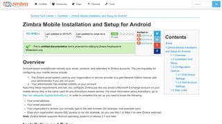 Zimbra Mobile Installation and Setup for Android - Zimbra :: Tech Center