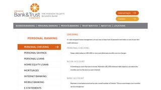 Personal Checking | Orange Bank Trust