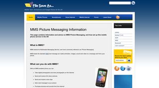 MMS Picture Messaging Information - FileSaveAs