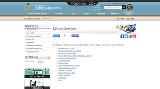 Orange County, California - Services - OC Public Libraries