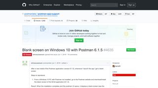 Blank screen on Windows 10 with Postman 6.1.5 · Issue #4635 ...