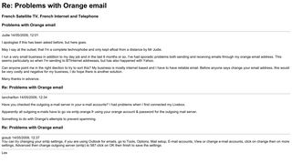 Re: Problems with Orange email - France Forum