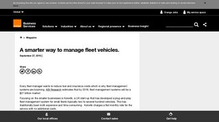 A smarter way to manage fleet vehicles. | Orange Business Services