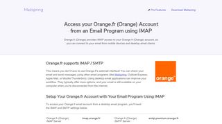How to access your Orange.fr (Orange) email account using IMAP