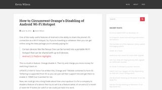 How to Circumvent Orange's Disabling of Android Wi-Fi Hotspot ...