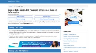 Orange Lake Login, Bill Payment & Customer Support Information