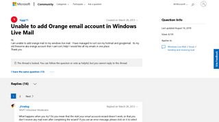 Unable to add Orange email account in Windows Live Mail ...