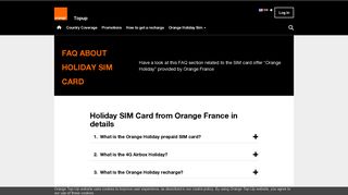All you need to know thanks to FAQ about Holiday ... - Orange Top Up