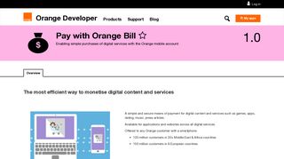 Pay with Orange Bill – Overview – Orange Developer